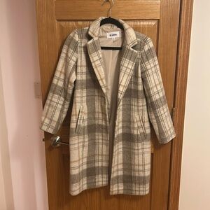 BB Dakota plaid wool coat